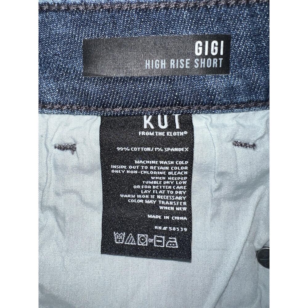 KUT From The Kloth Gigi Shorts Womens 4 Blue High Rise Distressed Cutoff Denim - Picture 5 of 7